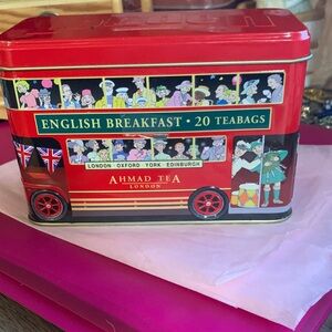 English Breakfast Red Decorative Tin Collectible